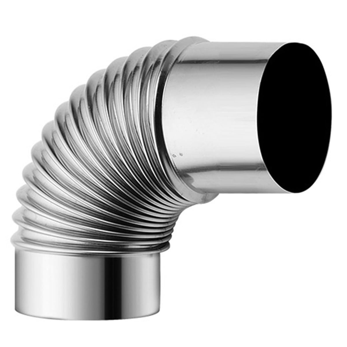 Codo de 90 Grados de Acero Inoxidable, 1 Pieza, Codo de 90° para Chimenea, conducto de Humos, Tubo de Estufa, Codo Exterior (9 cm)