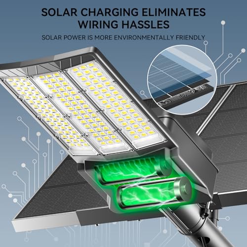 Image of Adewalk 12000W Solar Street Lights with Dual Solar Panels for Street