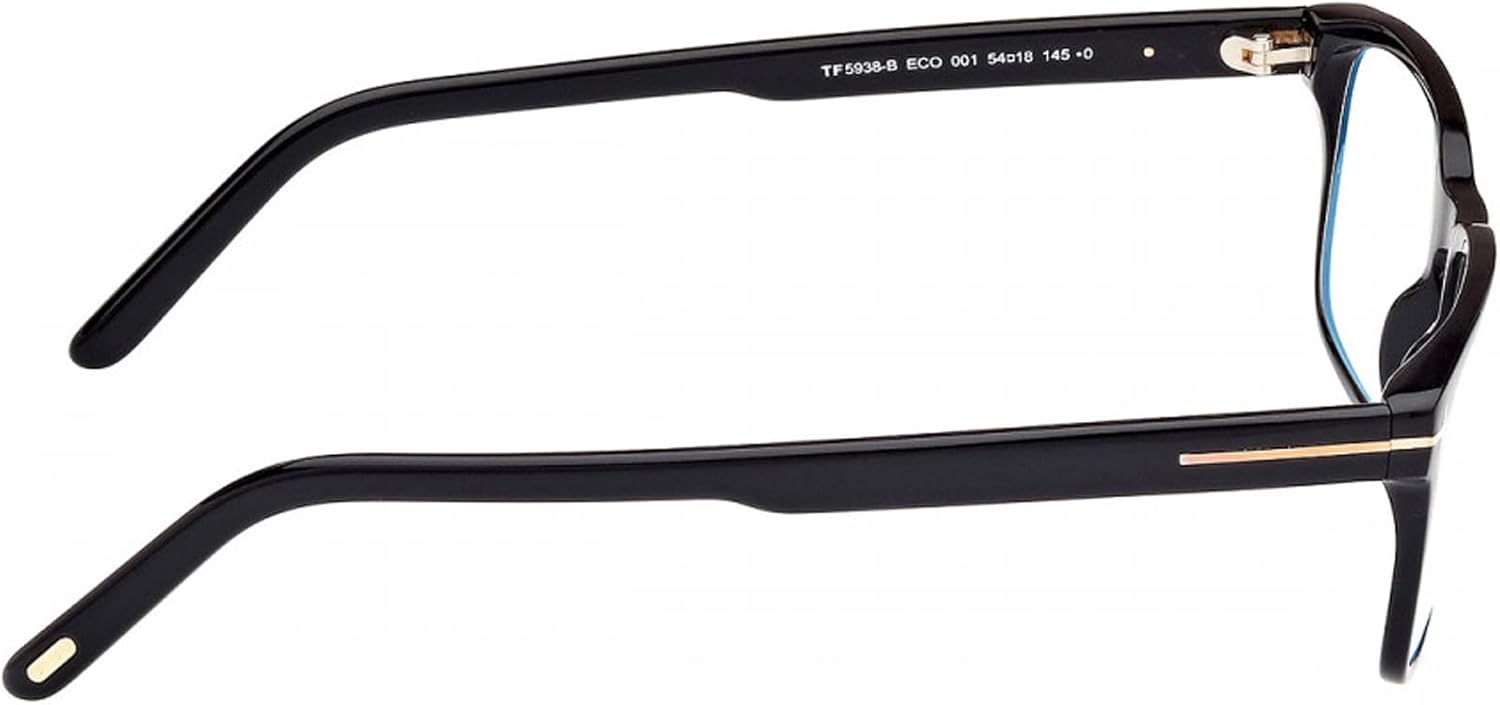 Tom Ford Blue Light Block Rectangular Men's Eyeglasses FT5938-B 001 54, Shiny Black - Image 3
