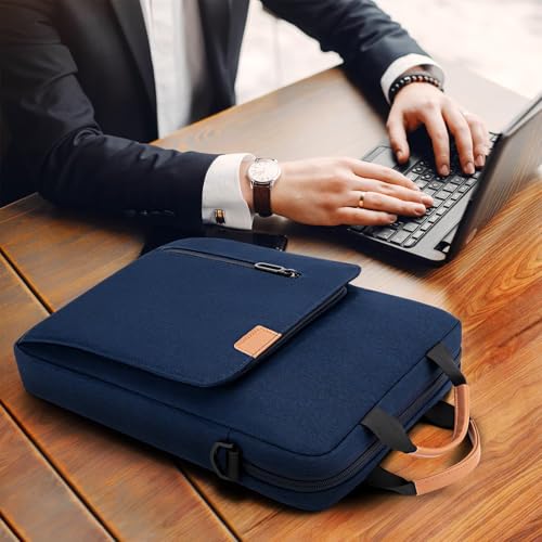 jooeer 13 Inch Laptop Sleeve Case Waterproof Polyester Shoulder Bag Compatible with 13" MacBook Air Pro M3 M2 M1, Surface Pro, Navy Blue