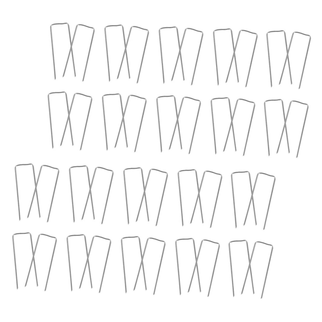 OFFIGAM 150pcs Galvanized U-shaped Floral Pins and Landscape Staples for Securing Wreaths, Bouquets, and Garden Arrangements Sturdy Yard Stakes for Plant Anchoring and Outdoor Use