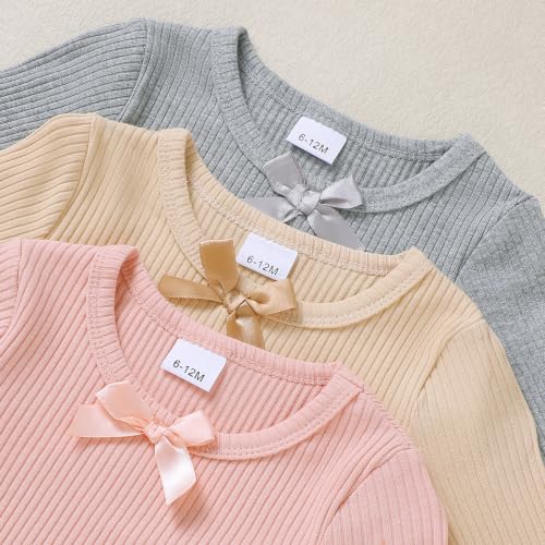 SOFIPURE Toddler Girls Long Sleeve Top & Pants Set with Bow, 18-24 Months - image 5