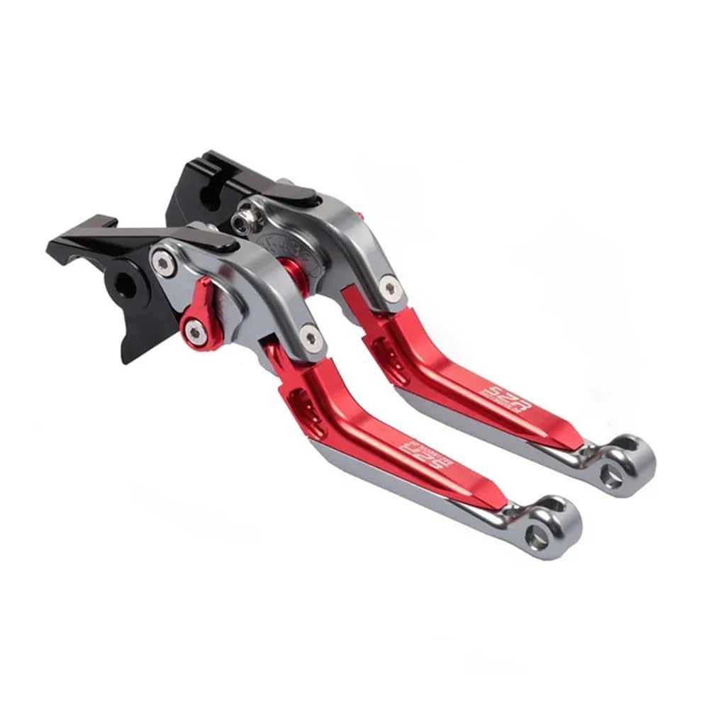 DJSHUOY Handlebar Brake Lever Motorcycle Accessories Modified Brake Clutch Lever Retractable Adjustable for FB Mondial HPS 125 HPS 300 Hipster(F-Red)