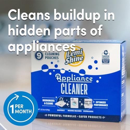 Image of Lemi Shine Natural Appliance Cleaner & Deodorizer - 22.5 oz (9 Pack) | Dishwasher, Washing Machine, and Garbage Disposal Citric Acid Cleaner