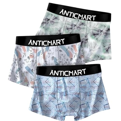 Image of Men's Extra Thin Elastic Ice Silk Underwear - Long, Comfortable, Breathable Boxer Brief Trunks (Pack of 3)
