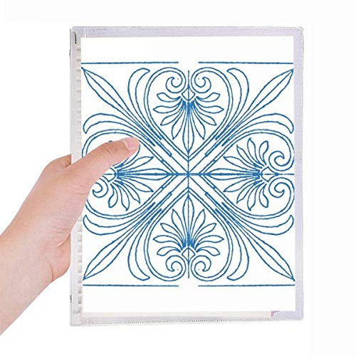 Carnet de notes à spirale rechargeable Talavera cahier motif décoratif bleu rigide
