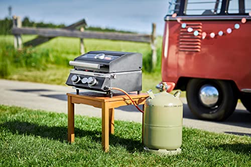 RÖSLE Grillplatte VIDERO G2-P, Hochwertige Grillplatte aus Gusseisen für Fleisch und kleine Grillstücke, Grillbranding, Platte beidseitig verwendbar, Schwarz, 32 x 19 x 1.4 cm