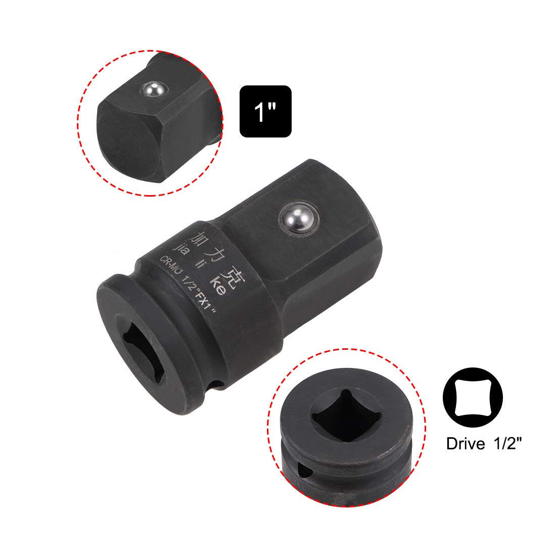 Mr.wintek Adapter 3/4 inch naar 1 inch, 3/4 naar 1 slagadapter, krachtsocket adapter, chroom molybdeen staal
