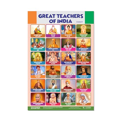 Image of ESCAPER Great Teachers of India Educational Charts for Kids, Charts for Kids Learning (11.5 x 17.5 inches), Kids Study Material, Kids Learning Books, Educational Posters