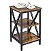 Yaheetech Mesita Auxiliar de Industrial Mesa Auxiliar Salon de 3 Niveles para Sala de Estar Mesita de Noche Rústica Marrón 40x40x61cm