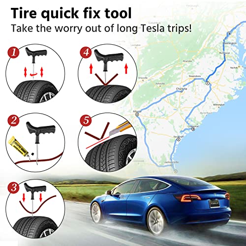 Sumk Lifting Jack Pad For Tesla Model Y/3/S/X, 4 Jack Pad Pucks Jack Lift Pad Adapter Tool With A Storage Case Tire Tools Accessories For Tesla Vehicles #TOP5