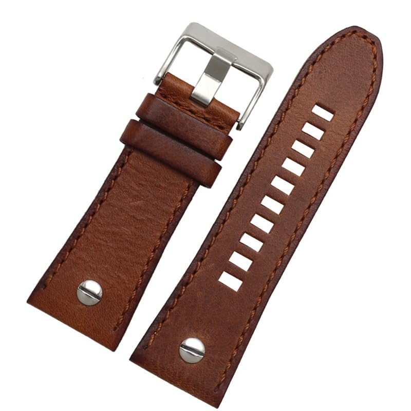 Bracelet montre diesel 28mm en cuir marron pour un style urbain quotidien sur DZ7313