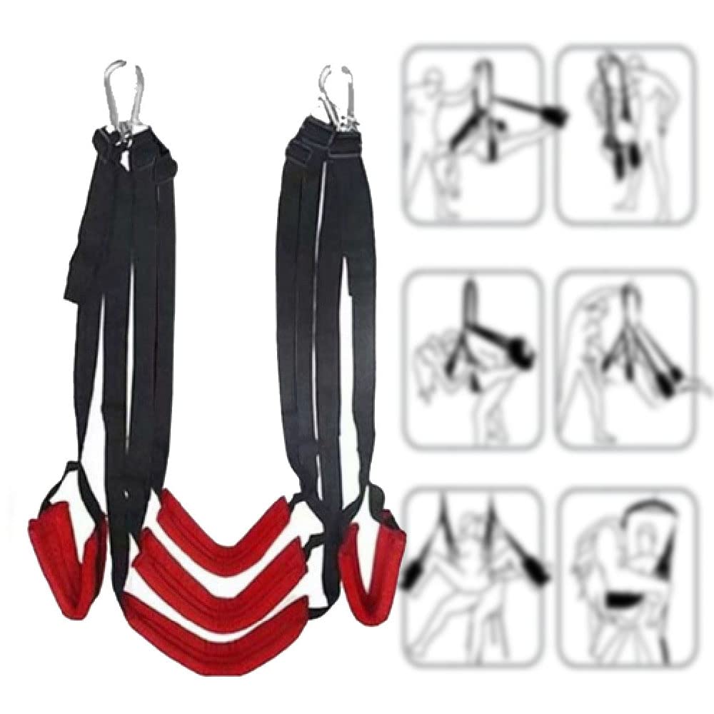 HUNTVE Mueble Columpio de Nylon con 5 Correas Ajustables Asiento Feliz para Parejas