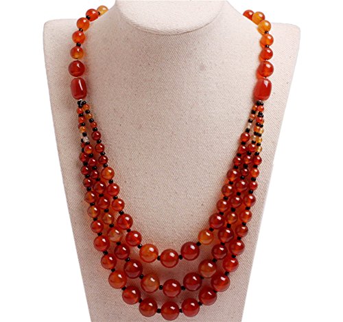 GEM-inside Gemstone Necklace 8mm-12mm Red Agate Charm Fashion Bohemia Statement Hyperbole Bib St
