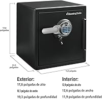 Vista 8 de SentrySafe Caja fuerte ignífuga e impermeable para el hogar con cerradura biométrica de huellas dactilares, teclado y cerradura de llave