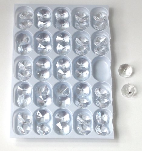 Set: 50x Kristall Octagon 12mm Spectra® Crystal von Swarovski für Lüster/Leuchten/Kronleuchter
