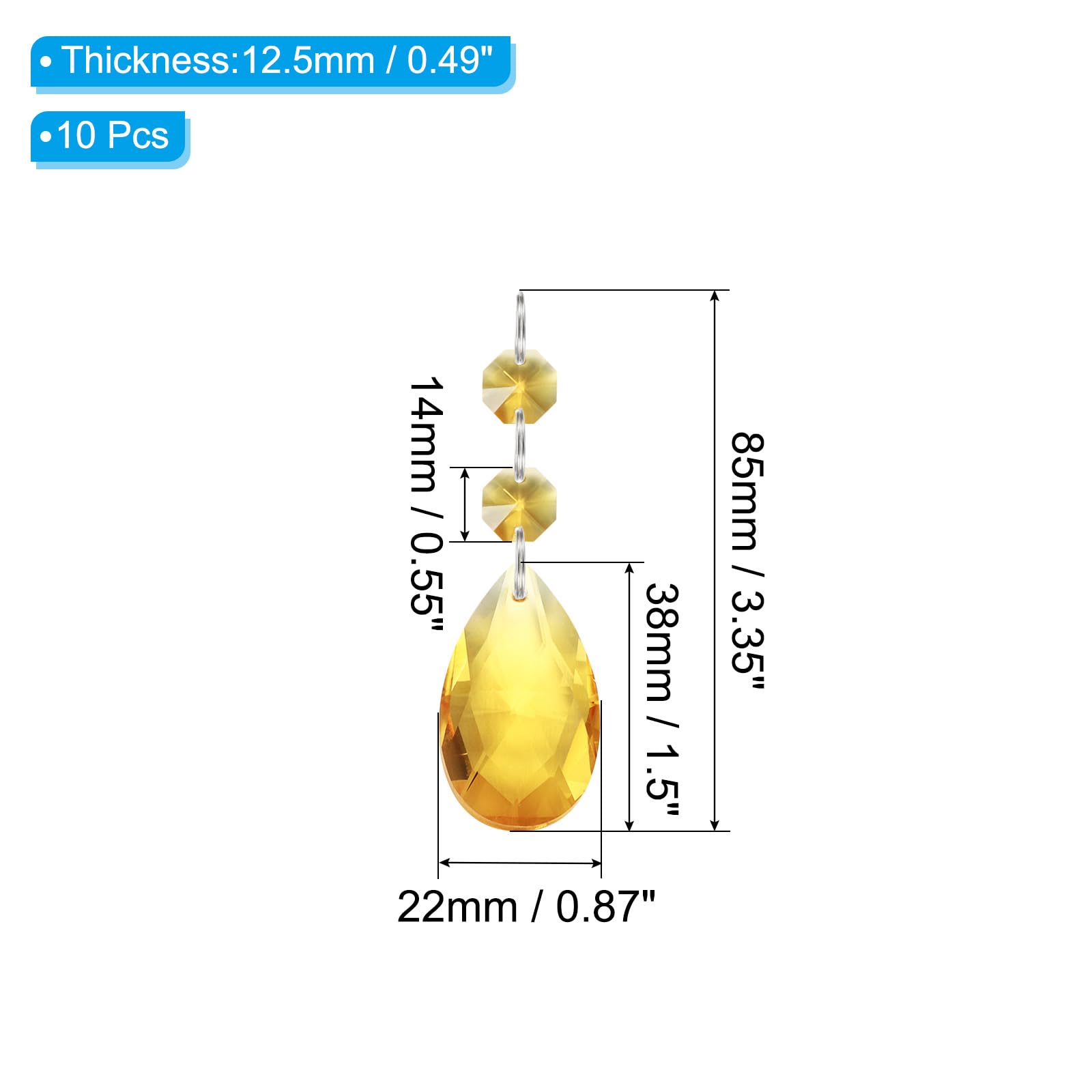 PATIKIL Teardrop Crystal Chandelier Pendants Beads - Image 2