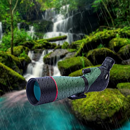 Image of HINISO Spotting Scope 20-60x80 HD Dual Focus Zoom Telescope with Tripod, Phone Adapter & Bag | BAK4 Prism, Waterproof Fogproof Scope for Bird Watching, Stargazing, Wildlife & Target Shooting