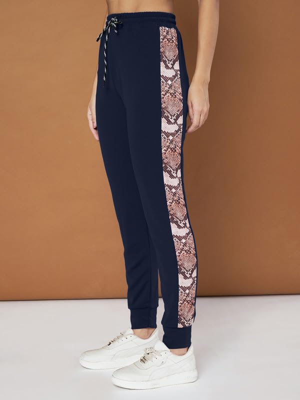 Image of DTR FASHION Cotton Blend Styled With Snake Skin Print On Sleeves Tracksuit | Co-ord Set For Women| Active Wear Suit Set For Women|
