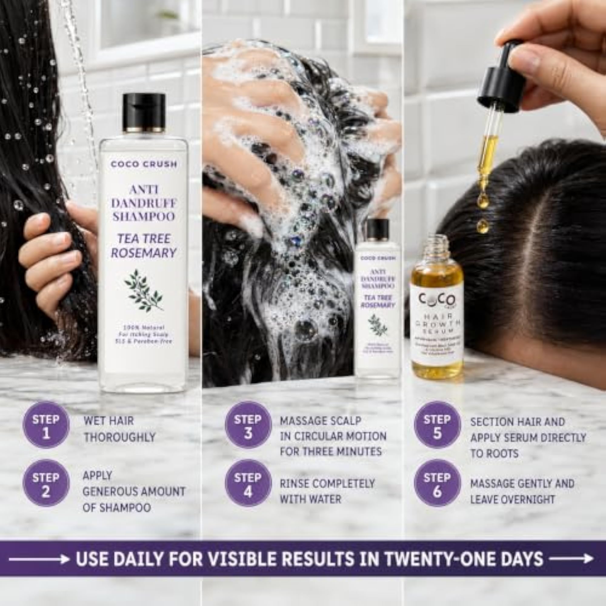 Hair Growth Serum & Anti-Dandruff Shampoo Combo