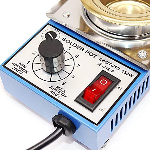Image of Electric Solder Pot with Titanium Plate - 2 Inch 220V 150W Desoldering Bath for Precise Soldering and Desoldering Applications (200-450 Celsius) inch