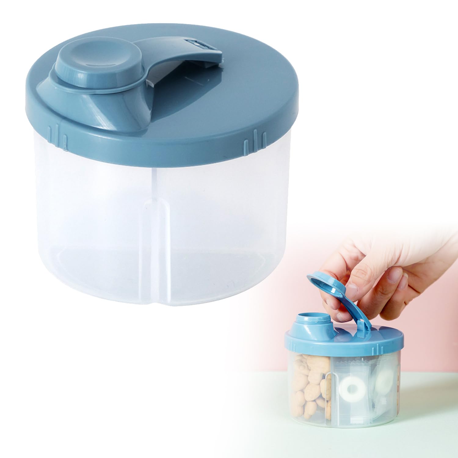 Suavinex Dosatore Latte 4 Scomparti - Porta Latte In Polvere Per Neonati, Igienico E Pratico Per Uscire, Colore Verde - Foto 6