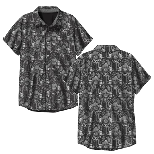STAR WARS Boys Darkside Pattern Short Sleeve Woven Tee3