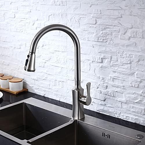 Miniatura 2 de ZXZB Grifo de fregadero de cocina para bar comercial de granja grifo de cocina de cromeníquel grifos de cocina extraíbles grúa para cocina grifo