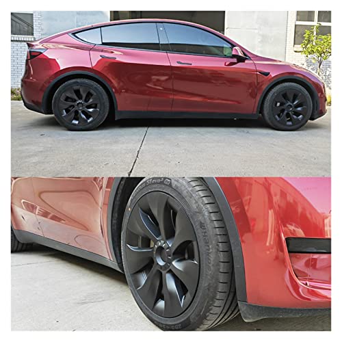 Tire Covers 4Pcs Hub Cap Performance Replacement Wheel Cap 19 20 Inch Automobile Cap Full Cover Bj40 Accessories 2021 2022 Compatible With Tesla Model Y Exterior Accessories ( Color : 20 Inch Matte Bl #TOP4