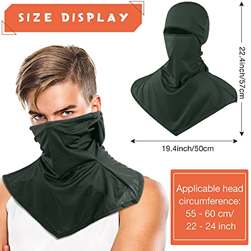 6 Pieces Balaclava Face Mask Cover Breathable Long Neck Covers For Men Women Outdoor Sports Uv Sun Protection (White, Beige, Khaki, Army Green, Dark Green, Green) #TOP1