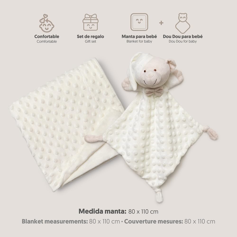 Interbaby PD001-05, Coperta A Bolle Per Bebè E Dou Dou Orso Beige - 720 g - 3