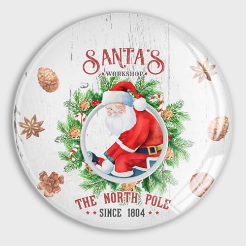 Imanes redondos para nevera, taller de Papá Noel, el Polo Norte, imanes de cristal para nevera, taquilla, pizarra, pizarra, gabinetes, aula, oficina, cubículo, escuela