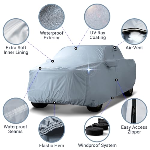 Image of iCarCover Fits 2005-2025 Toyota Tacoma Double Cab, 6.1 ft. Regular Bed Truck Cover Automobiles Form-Fit Padded Full Exterior Waterproof Automobiles Protection Covers