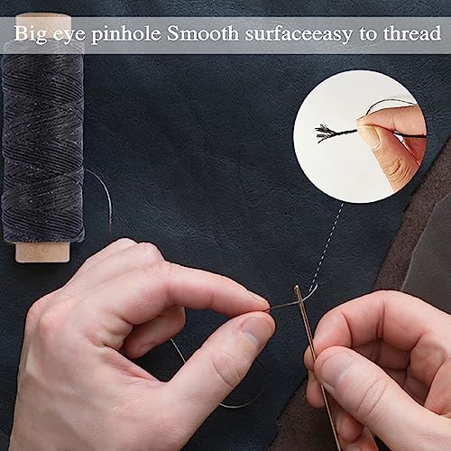 Needle And Thread Kit For Sewing Hair，Curved Needles Sewing(White) ，Leather Sewing Waxed Thread With Hand Sewing Needles Used For Repairing Sofa, Leather Canvas Repair #TOP5