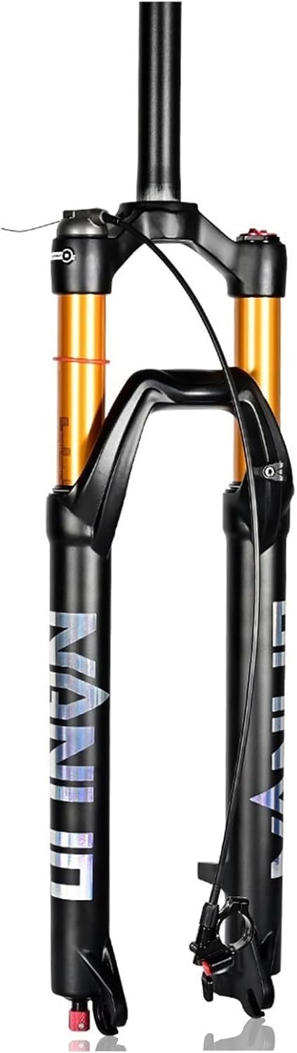 CuNtoHHH Mountain Bike Air Suspension Fork 26/27.5/29" 120mm Travel Rebound Adjust 1 1/8 Straight/Tapered Tube QR 9mm Bike Front Forks Manual/Remote Lockout
