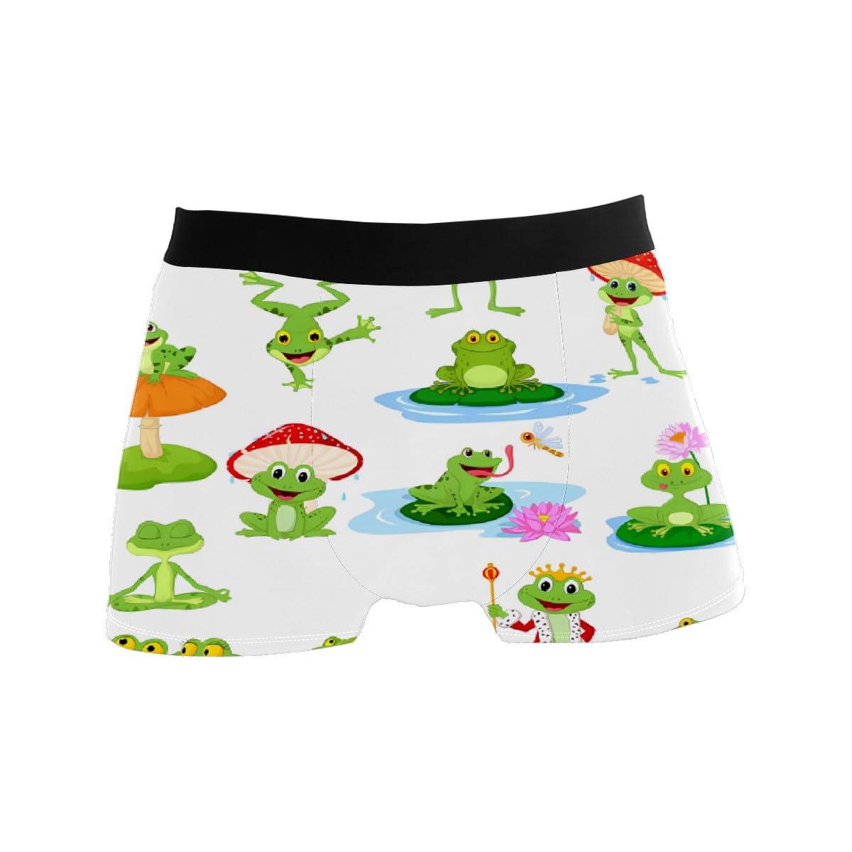 Gispog Men's One Color Boxer Briefs Underwear Soft Underpants Stretch Breathable Frog
