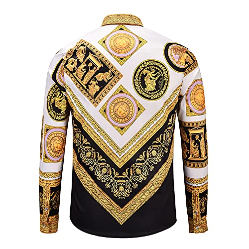 HDDNZH Camicia Casual a Maniche Lunghe da Uomo