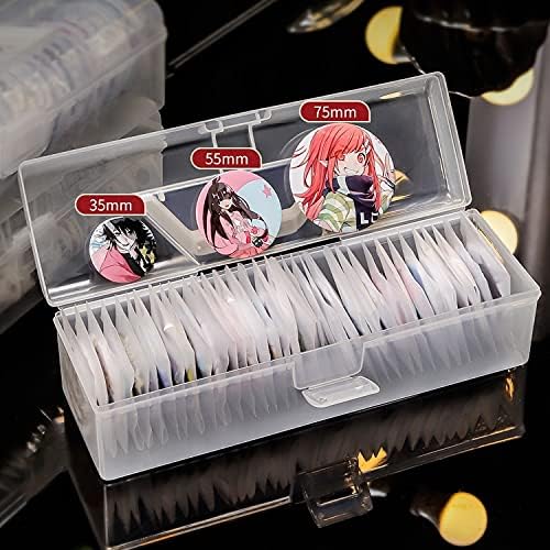 Amazon Moecat 缶バッジ 収納ケース 透明 ロング 防塵 大容量 75cm缶バッチ用 大容量 収納ケース ボックス オンライン通販