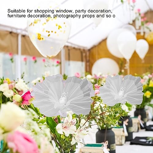 Fleur d'organza blanche de 50cm avec perles Buachois pour déco