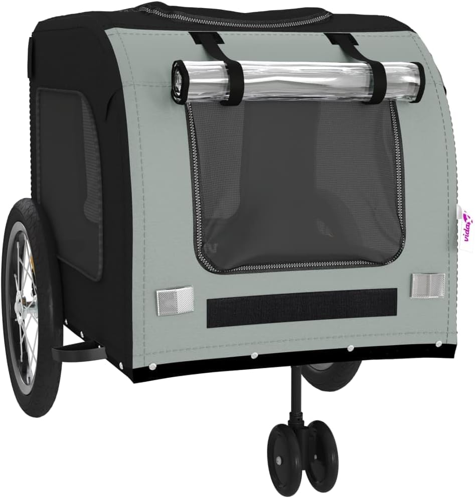 Pet Bike Trailer for Dogs, Foldable Bicycle Pet Carrier with Mesh Windows, Water-Resistant Oxford Fabric Stroller for Small to Medium Pets, Red