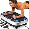 Vibration Plate Exercise Machine for Weight Loss and Lymphatic Drainage – 330lbs Capacity Vibrating Platform for Home Gym Workout, Full Body Shaker Pilates Equipment with Loop Bands for Women and Men