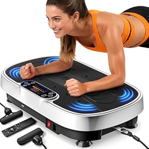 Vibration Plate Exercise Machine for Weight Loss and Lymphatic Drainage – 330lbs Capacity Vibrating Platform for Home Gym Workout, Full Body Shaker Pilates Equipment with Loop Bands for Women and Men
