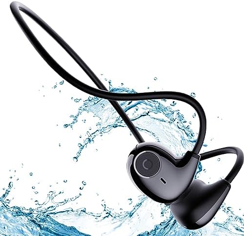 Écouteurs Bluetooth 5.3 Conduction Osseuse - Bleu étanche - Micro Intégré - Neuf Sous Blister