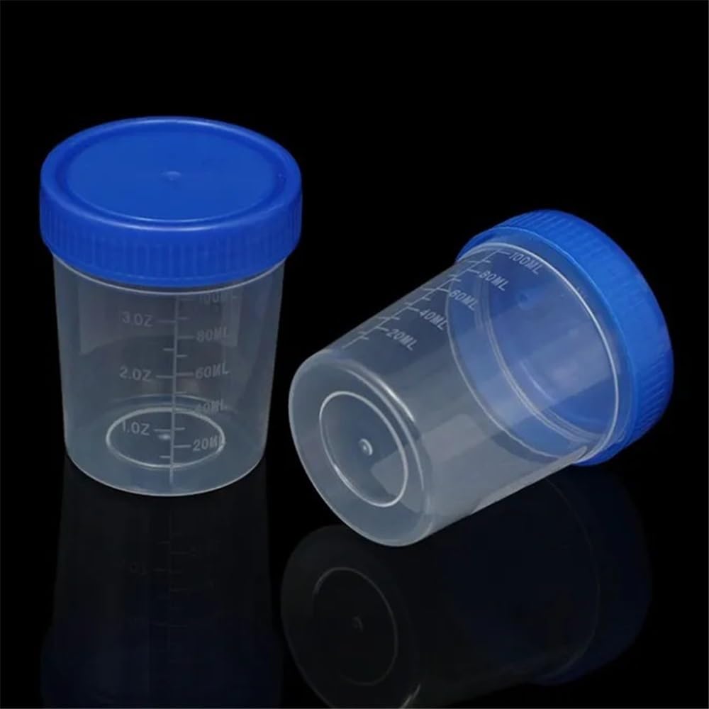 Equipos y suministros de laboratorio Contenedor de plástico con tapa rosca, 100 ml/120 ml, paquete 50