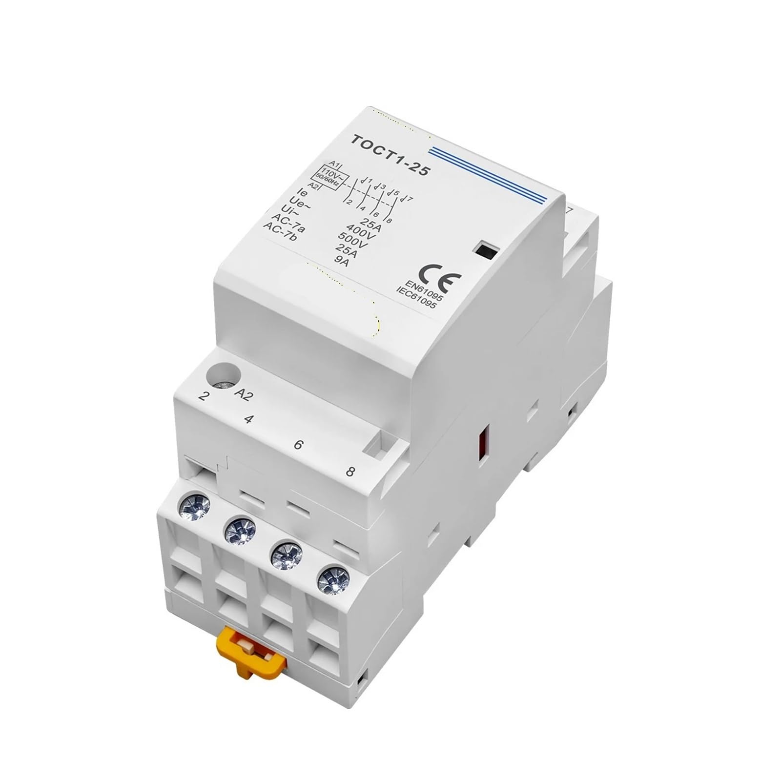 Contacteur modulaire CA domestique avec rail DIN 4P 25 A 110 V Bobine 50/60 Hz Contacteurs 4NO ou 2NO 2NC (110 V, 4NO)