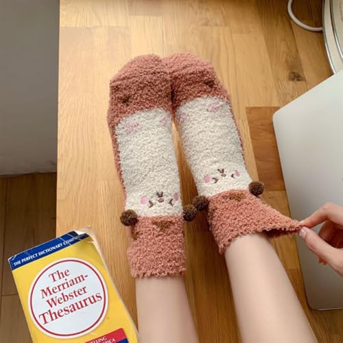 Image of Benefeet Sox Funny Animal Fuzzy Socks for Women Girls - Cute Fluffy Slippers, Cozy Warm Winter Plush Sleeping Socks