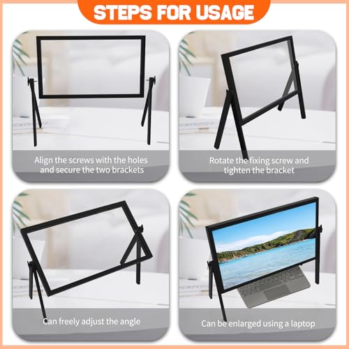Image of 21 inch Screen Magnifier for Laptop ,3D HD Screen Expanders for Movies, Videos, and Gaming, Screen Enlarger with Adjustable Angle Design Amplifier Desktop Magnifying for Seniors Reading (Black)