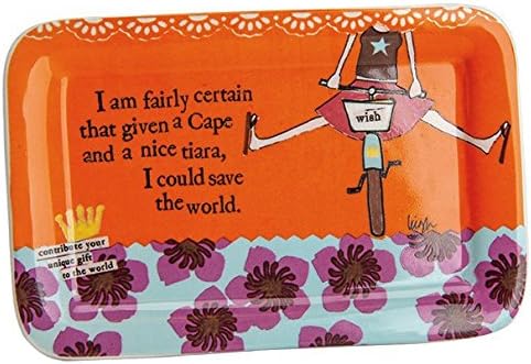 Santa Barbara Design Studio Curly Girl Design Ceramic Doodad Tray, 6-Inch, Fairly Certain