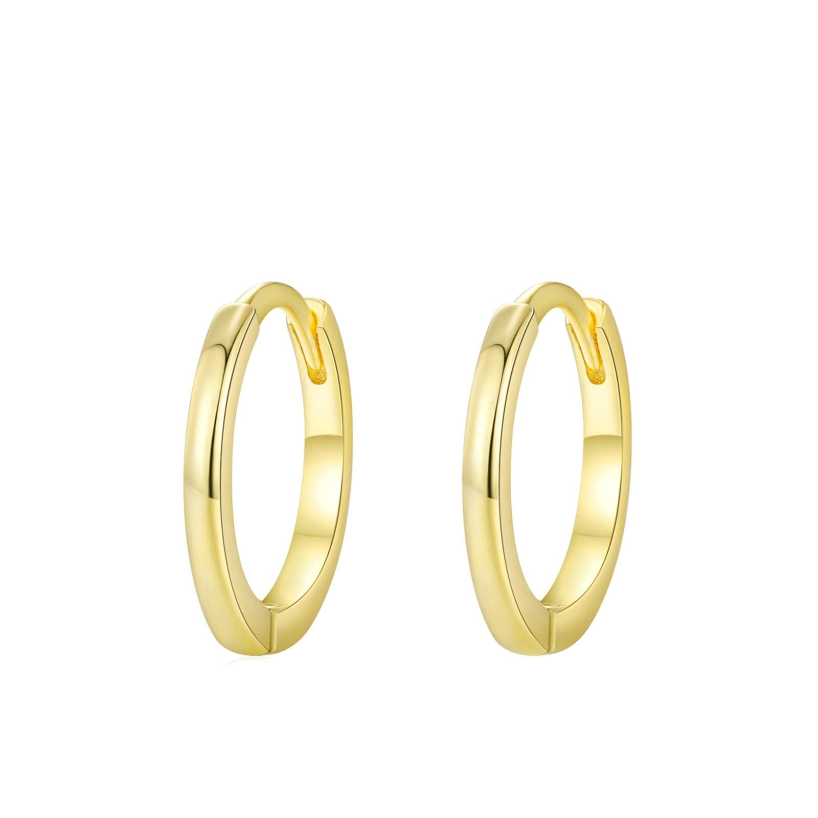 Żółte złoto Au 375/585/750 prawdziwe kolczyki, klasyczne kolczyki 9K/14K/18K Gold Creole