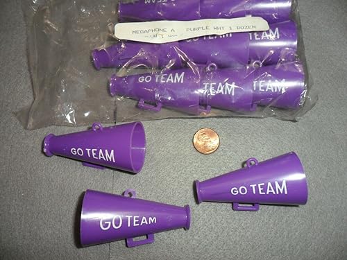 Vintage Purple Plastic Megaphones - 12 per Package GO Team